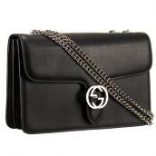 AAA Gucci Handbags Handbags Black Leather Trimmings