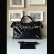 Balenciaga Black Calfskin Motorcycle Handbags