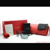 Cartier Gun-black Resin Rectangle Sunglasses