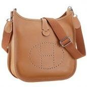 Cowhide Leather Tan Hermes Handbags Handbags