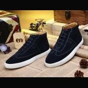 Hermes Dark Blue Men's AAAAA Grade High Tops Shoes