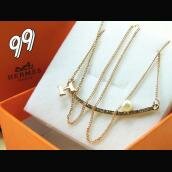 Hermes Necklaces Gold Stainless Steel Jewelry