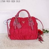 Perfect Prada Handbags 1788 Red Rose Handbags