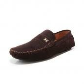 Perfect Replica Hermes Shoes Suede Coffee Men's