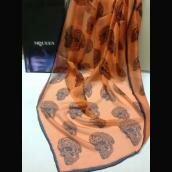 Replica AAA Alexander McQueen Orange Real Silk Ladies Scarves