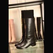 Replica Hermes Boots Black Chunky Heels Low Heel H04482 Shoes