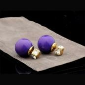 Top Replica Dior Purple Ladies AAAAA Grade D18114 Earrings Jewelry